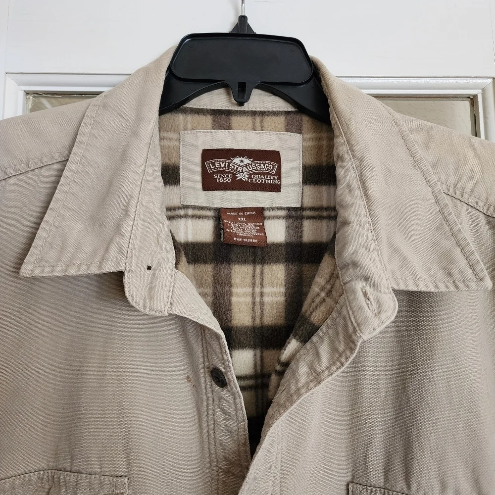 Levi's Men's Button Up Fleece Lined Heavy Duty Shirt Jacket XXL Flaws See Desc